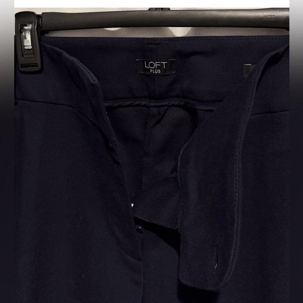 LOFT Womens Plus Size 22 Marisa Skinny Flat Front Button Zip Navy Pocket Pants - Picture 6 of 8